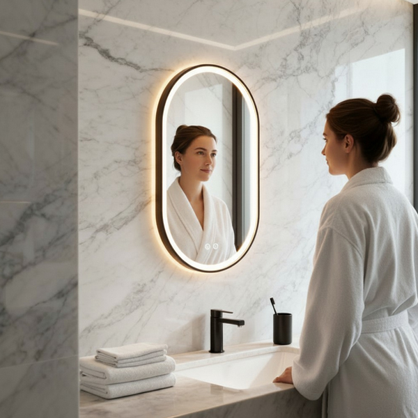 lifestyle product photography bathroom mirror