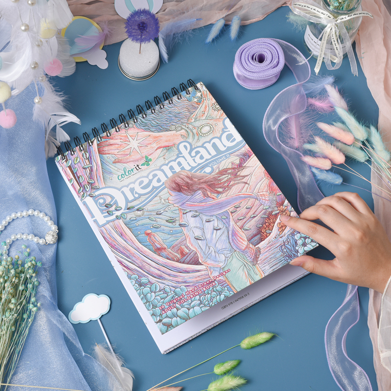 mandala and stress relief adult coloring book multi angle catalog photo shoot