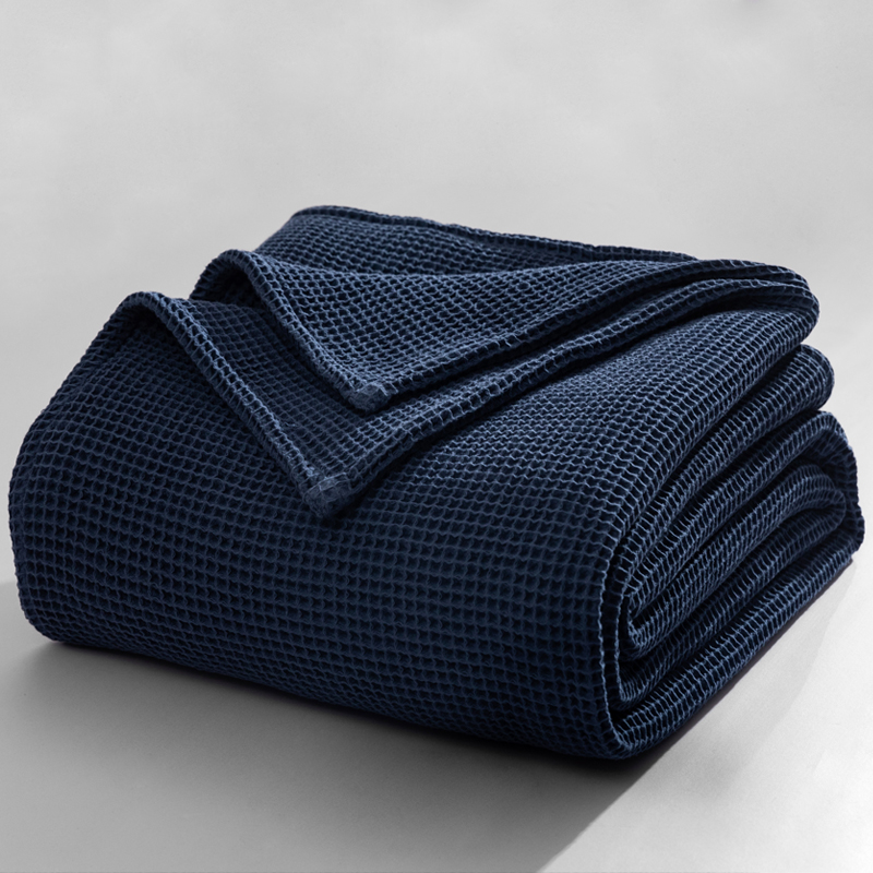 premium-organic cotton waffle knit blanket multi angle catalog photo shoot