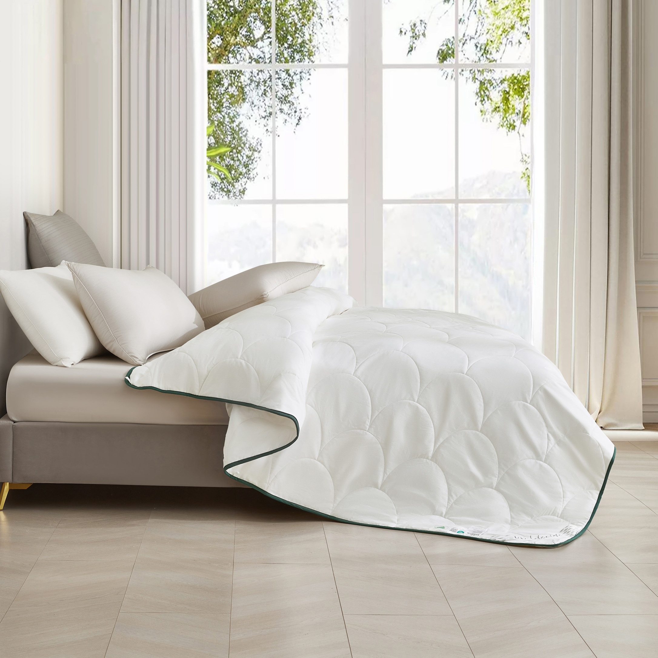 high-end duvet product photography