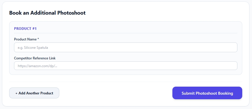 product photo booking platform
